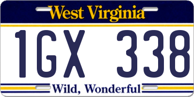 WV license plate 1GX338