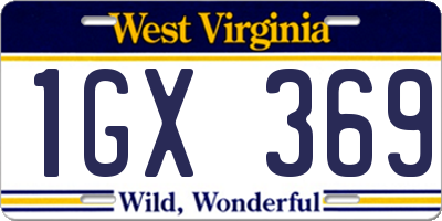 WV license plate 1GX369