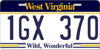 WV license plate 1GX370