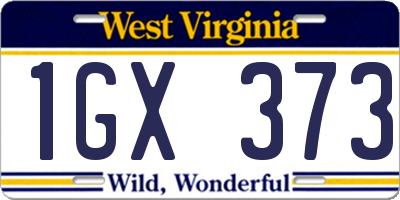 WV license plate 1GX373