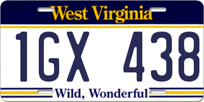 WV license plate 1GX438