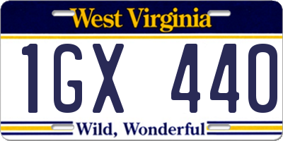 WV license plate 1GX440