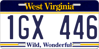 WV license plate 1GX446