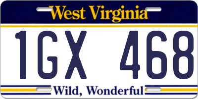 WV license plate 1GX468