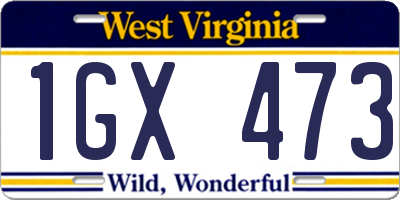 WV license plate 1GX473