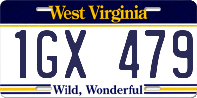 WV license plate 1GX479