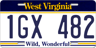 WV license plate 1GX482