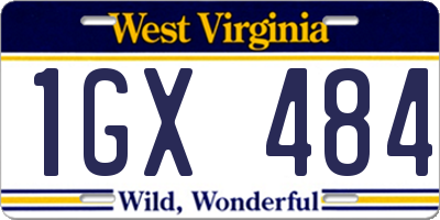 WV license plate 1GX484