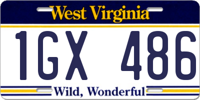 WV license plate 1GX486