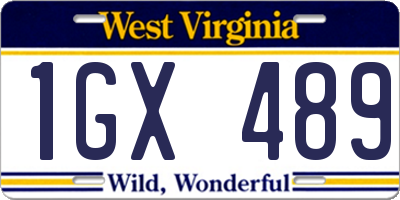 WV license plate 1GX489