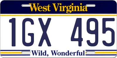 WV license plate 1GX495