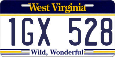 WV license plate 1GX528