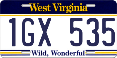 WV license plate 1GX535