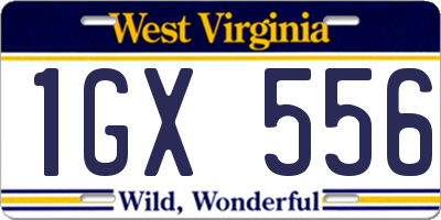 WV license plate 1GX556