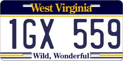 WV license plate 1GX559