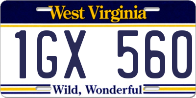 WV license plate 1GX560