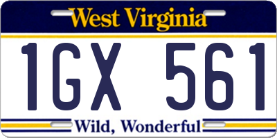 WV license plate 1GX561