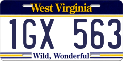 WV license plate 1GX563