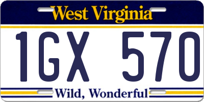 WV license plate 1GX570