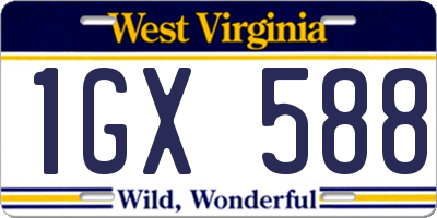 WV license plate 1GX588