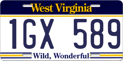 WV license plate 1GX589
