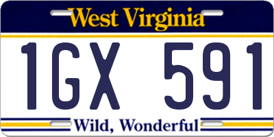 WV license plate 1GX591