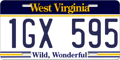 WV license plate 1GX595