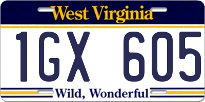 WV license plate 1GX605