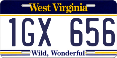 WV license plate 1GX656
