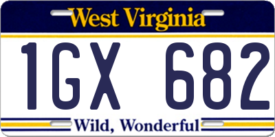 WV license plate 1GX682