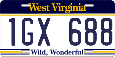 WV license plate 1GX688