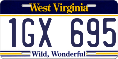 WV license plate 1GX695