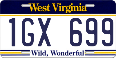 WV license plate 1GX699