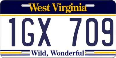 WV license plate 1GX709