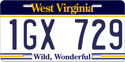 WV license plate 1GX729