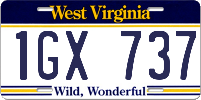 WV license plate 1GX737