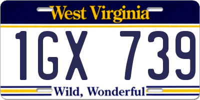 WV license plate 1GX739