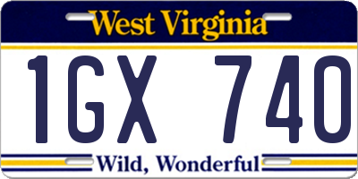 WV license plate 1GX740