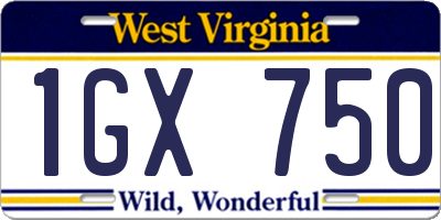 WV license plate 1GX750