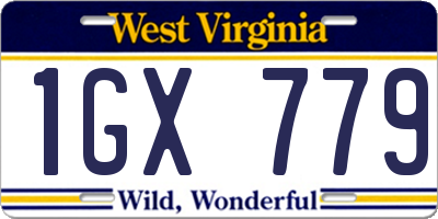 WV license plate 1GX779