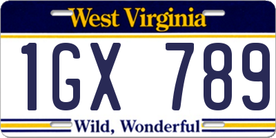 WV license plate 1GX789