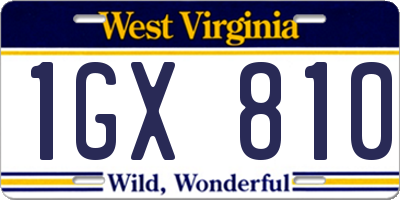 WV license plate 1GX810