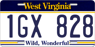 WV license plate 1GX828