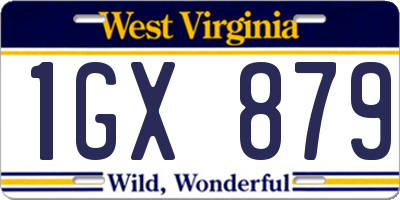 WV license plate 1GX879