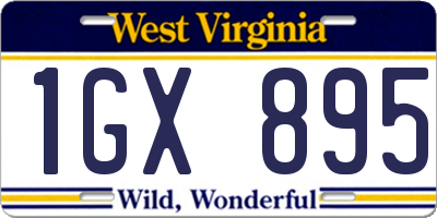 WV license plate 1GX895