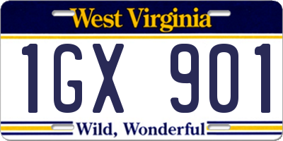 WV license plate 1GX901
