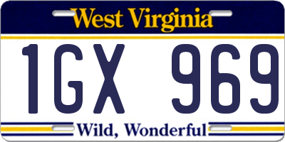 WV license plate 1GX969