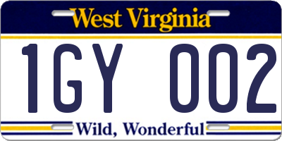 WV license plate 1GY002