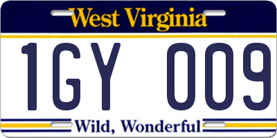 WV license plate 1GY009