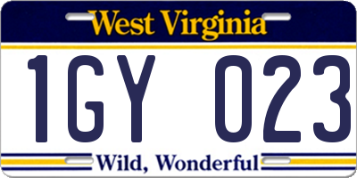 WV license plate 1GY023